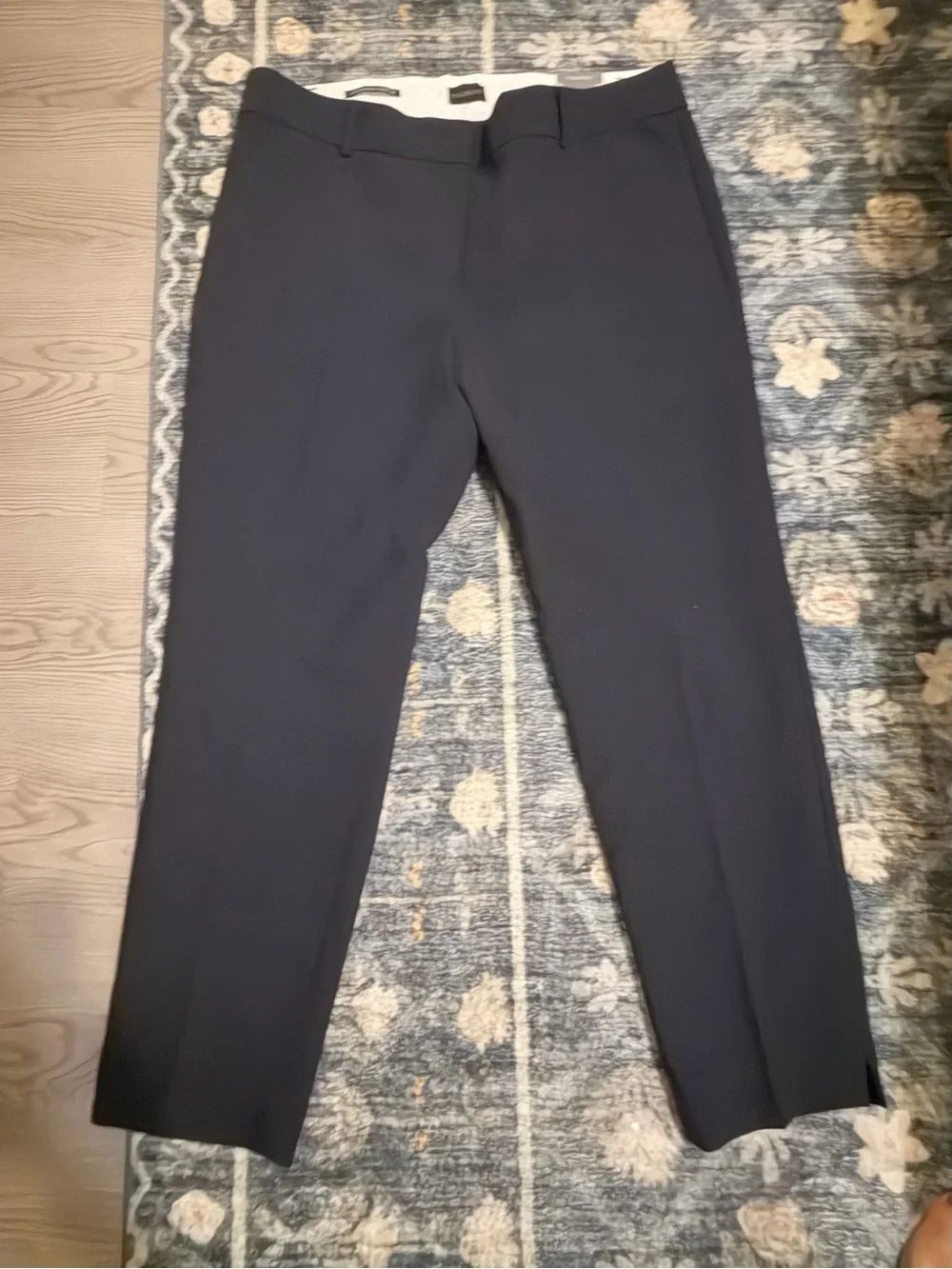 Talbots Navy Straight-Leg Trousers